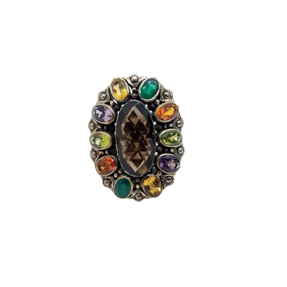 Nicky Butler Sz 7 RAJ Gemstone Ring Smokey Quartz Numbered .925 Sterling Silver - Picture 8 of 8